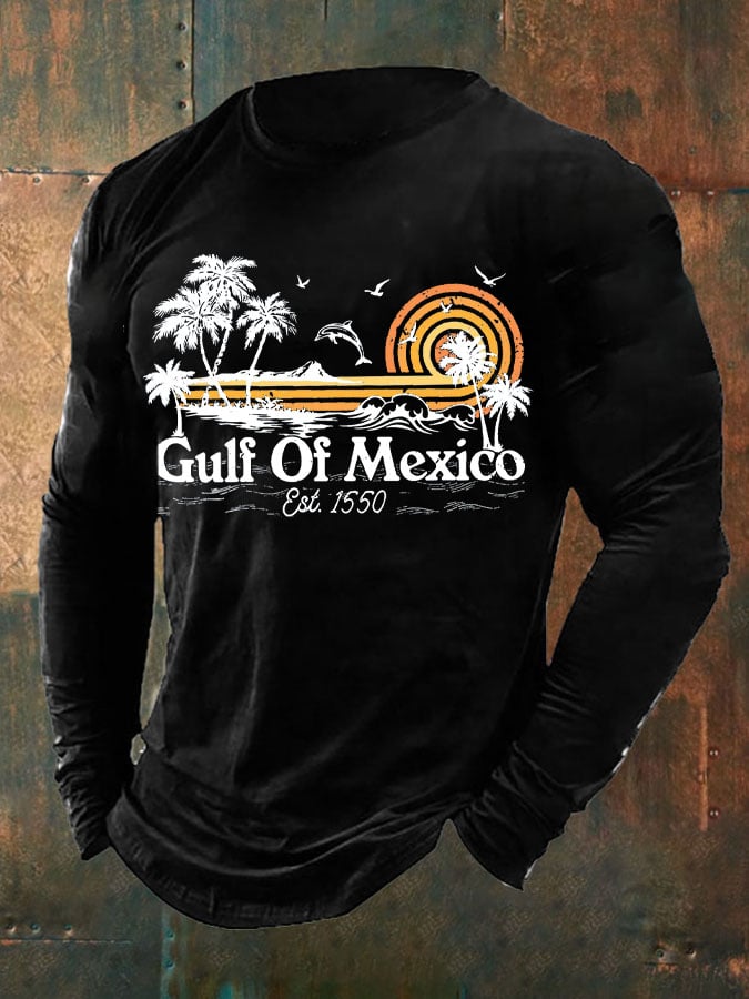 Men's Gulf Of Mexico Print Long Sleeve Top