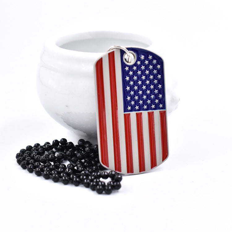 Men's American Flag Independence Day Military Brand Necklace