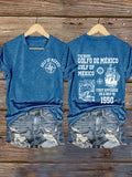 Women's Gulf Of Mexico Printed V Neck T-Shirt