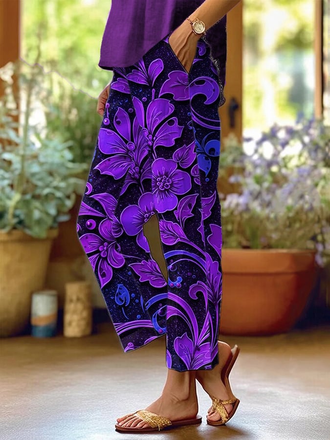 Women's Alzheimer's printed casual pants (With Pockets)