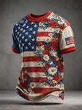 Men's Casual American 250th Anniversary Print Crew Neck Short Sleeve T-Shirt