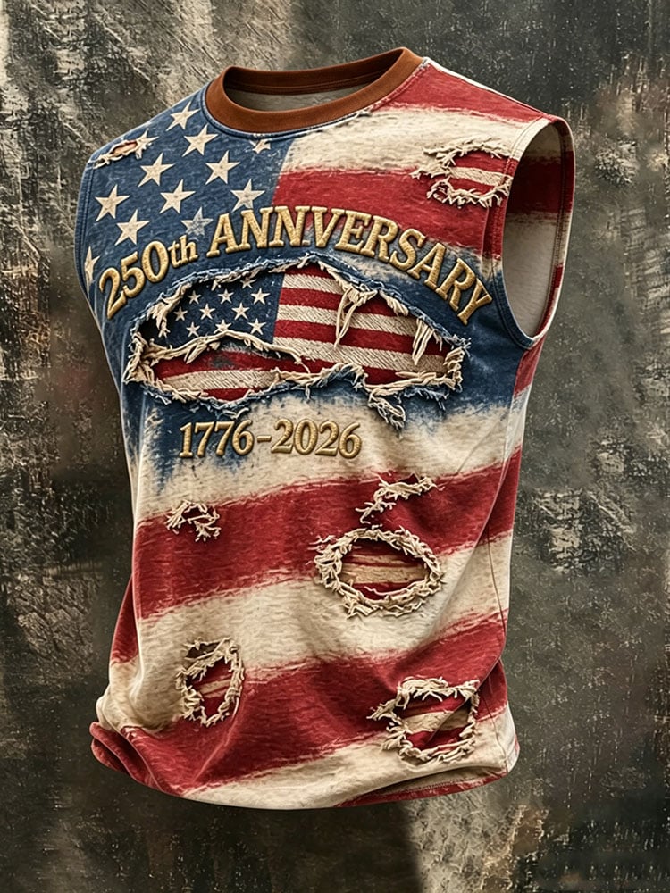 Men's 250th Anniversary Print Crew Neck Vest