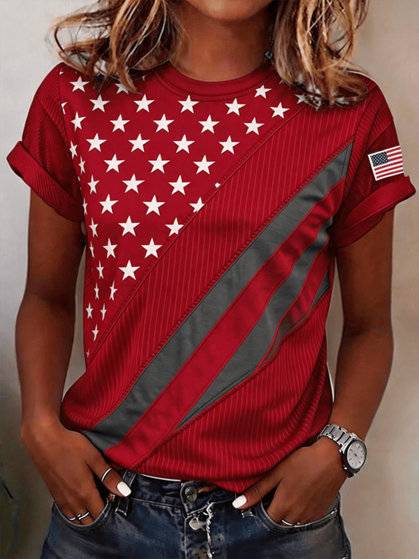 Women'S Casual Patriotic T-Shirt