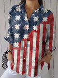 Women's Independence Day Print Casual Shirt