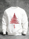 Men's Christmas Tree Print Pullover Sweatshirt