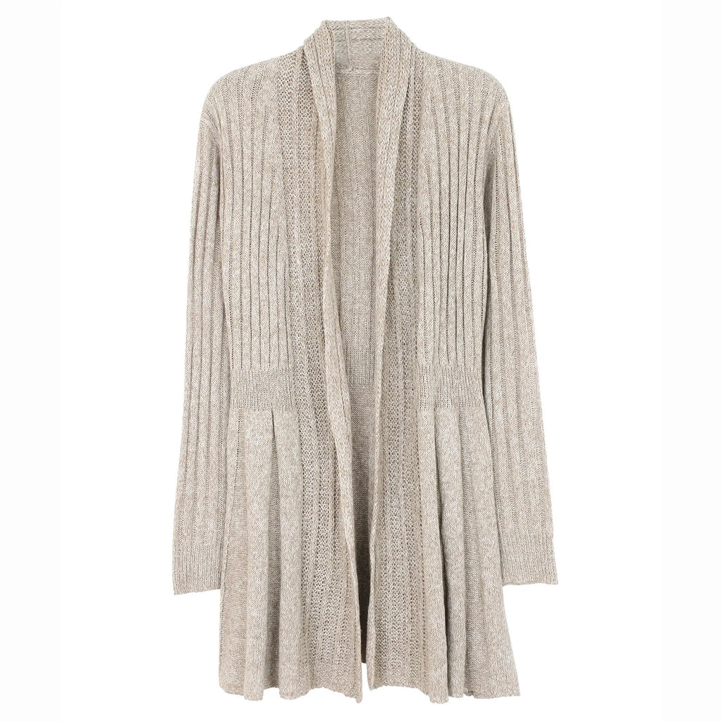 Elegant Knitted Long-sleeved Mid-length Cardigan