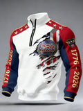 Men'S Casual American 250th Anniversary Printed Sweatshirt