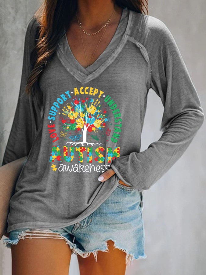 Women's Accept Love Understand Autism Awareness T Shirt