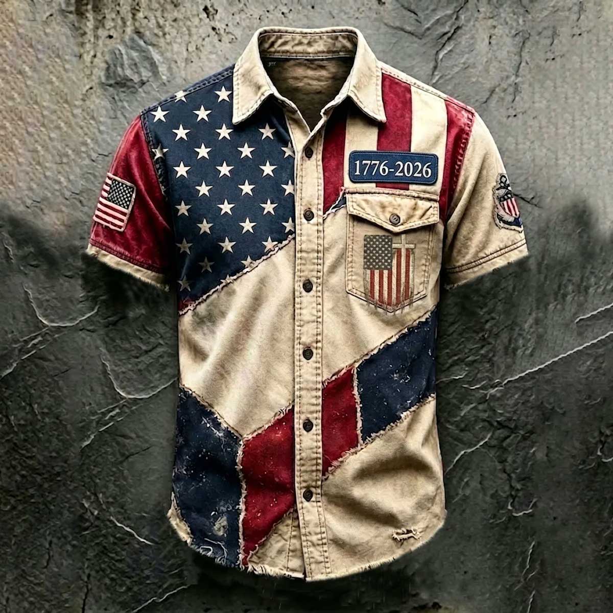 Men'S 250Th Anniversary National Print  Shirt