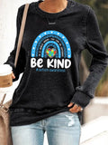 Women's Autism Awareness Printed Casual Sweatshirt