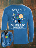 Men'S V-Neck Autism Awareness I Wear Blue For Autism Print T-Shirt