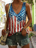 Women's 250th Anniversary Commemorative Glitter Printed Tank Top