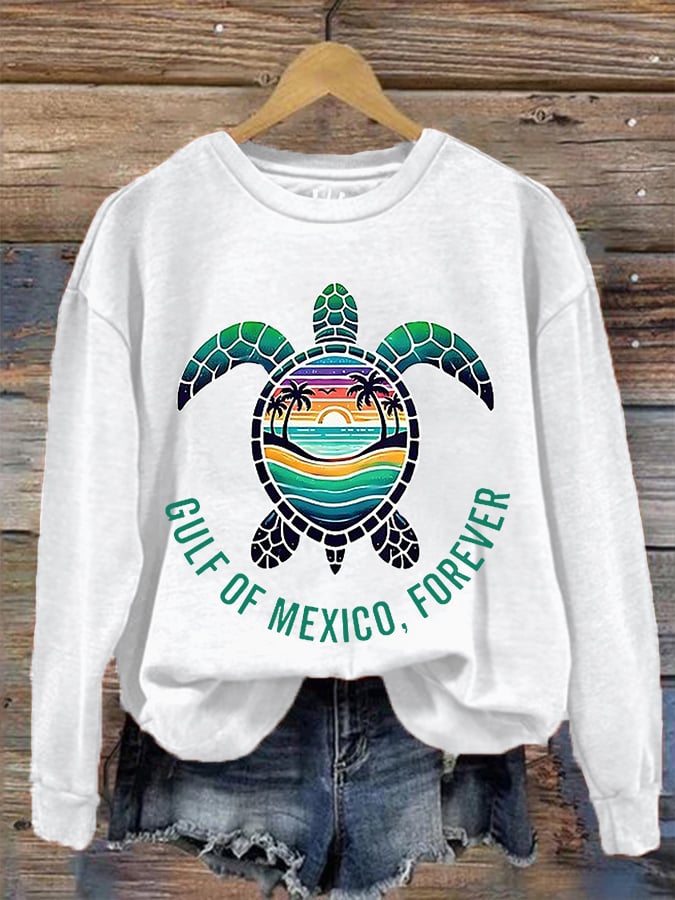 Women's Gulf Of Mexico, Forever Sea Turtle Sweatshirt