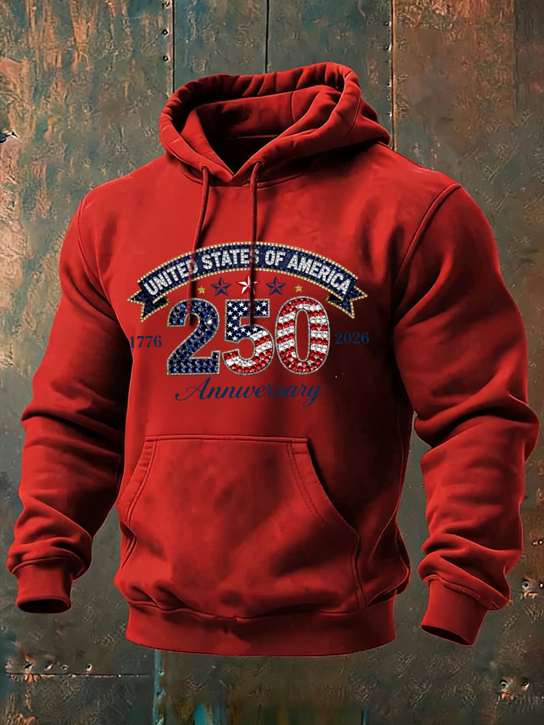 Independence Day Printed Cotton Hoodie