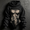 Women's Halloween Skull Hug 3d Print Hoodie Two-piece Set