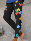Women's Autism Awareness Printed Tights