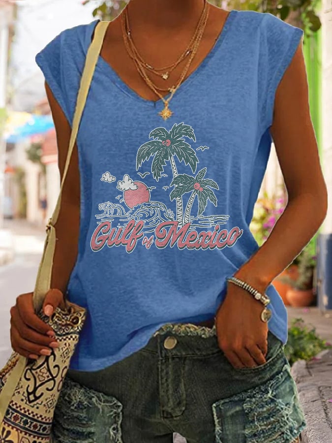 Women's Gulf Of Mexico Print Tank Top