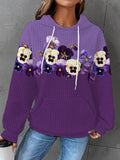 Women's Alzheimer's Awareness Floral Waffle Hoodie