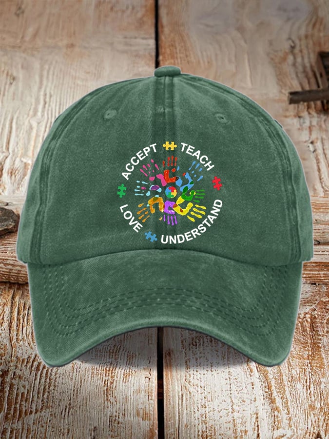 Women's Casual Autism Awareness Print Baseball Cap