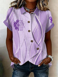 Retro Purple Alzheimer's Print Shirt