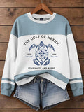 Women's Gulf Of Mexico Printed Round Neck Sweatshirt