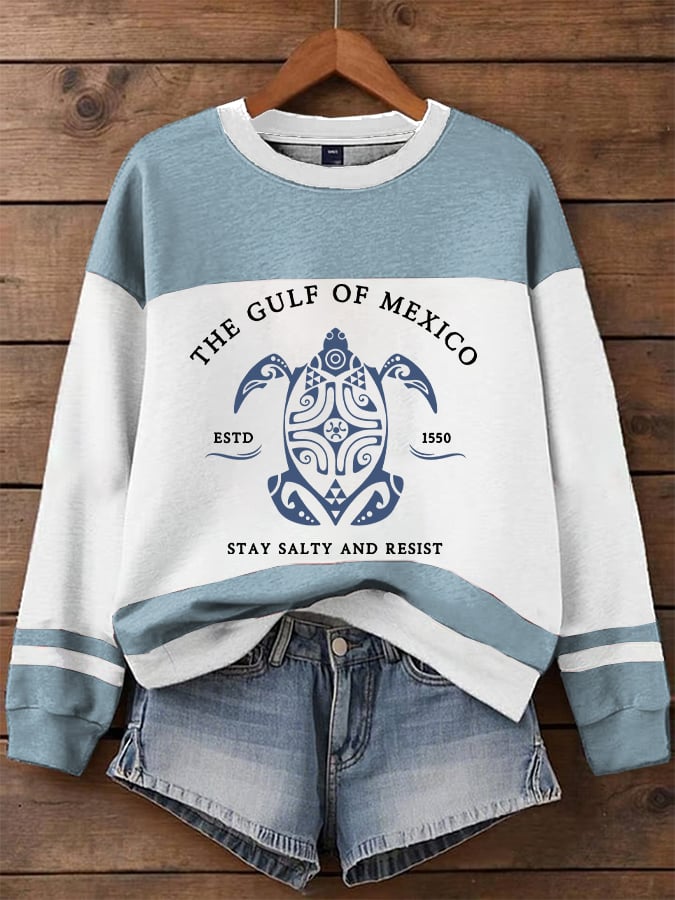 Women's Gulf Of Mexico Printed Round Neck Sweatshirt