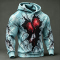 Eerie Red Balloon Crackle-effect Halloween Hoodie
