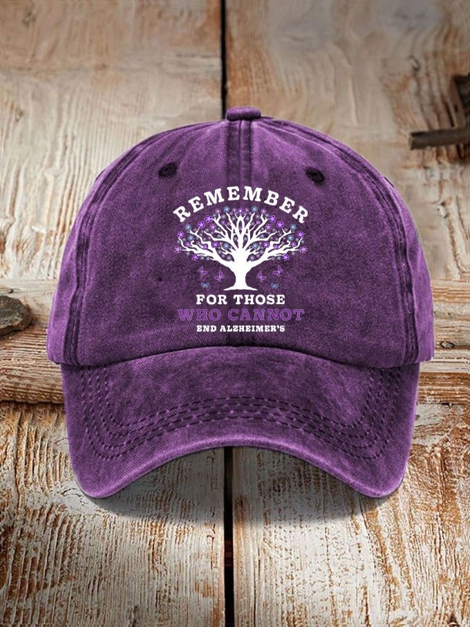 Unisex Remember For Those Who Cannot Dementia Alzheimer's Disease Awareness Printed Hat