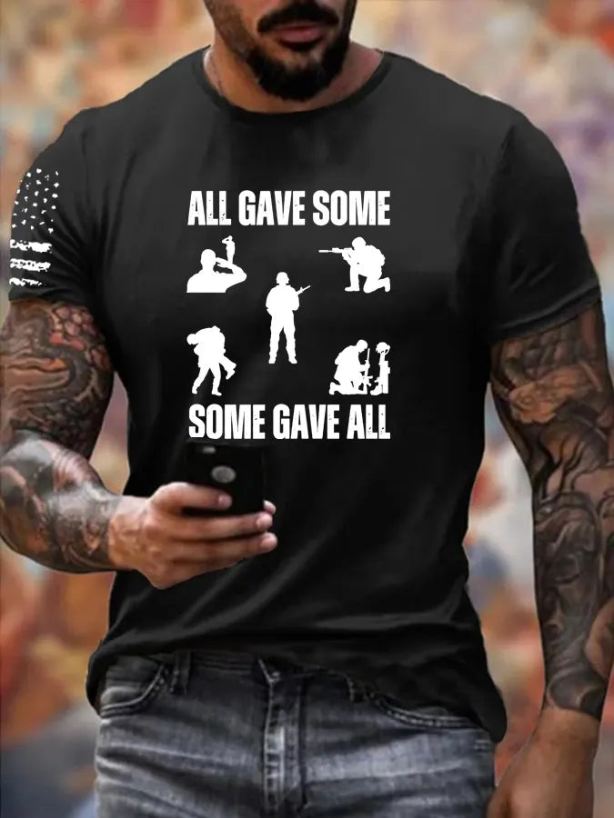 All Gave Some Some Gave All Pattern 100% Cotton T-Shirt