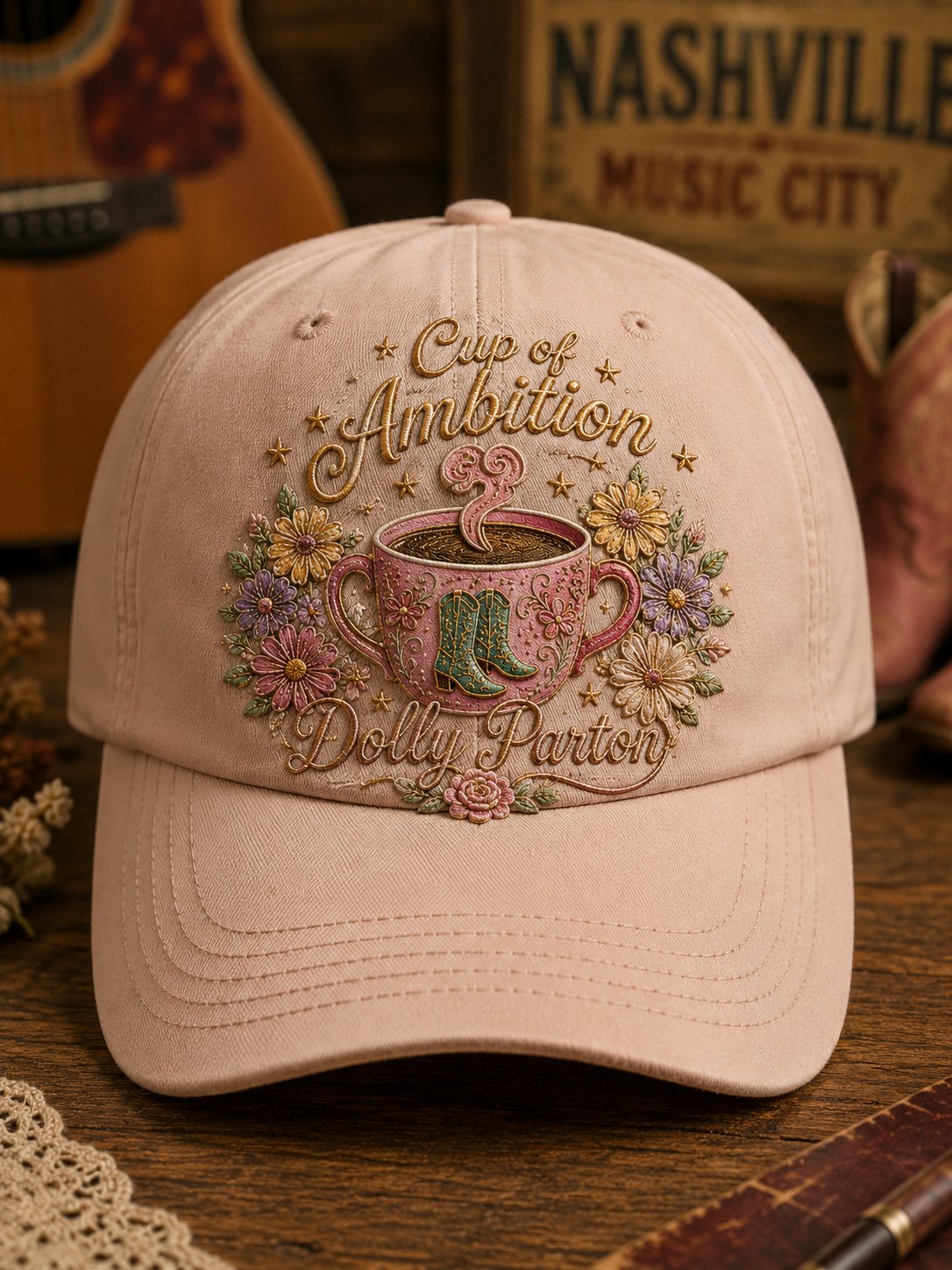 Tribute to Country Music Legend Dolly Parton Printed Hat