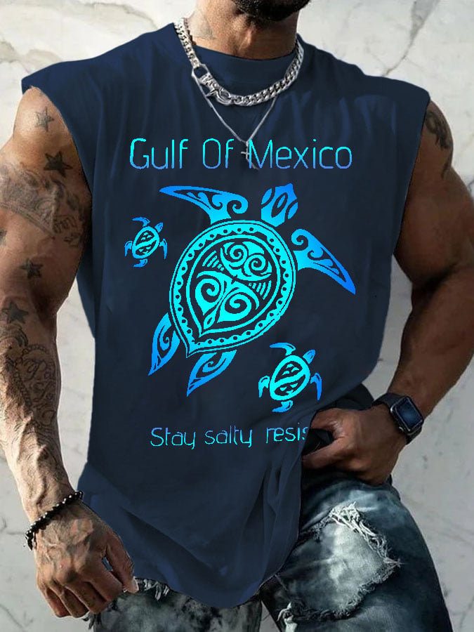 Men's Gulf Of Mexico Print Casual Vest
