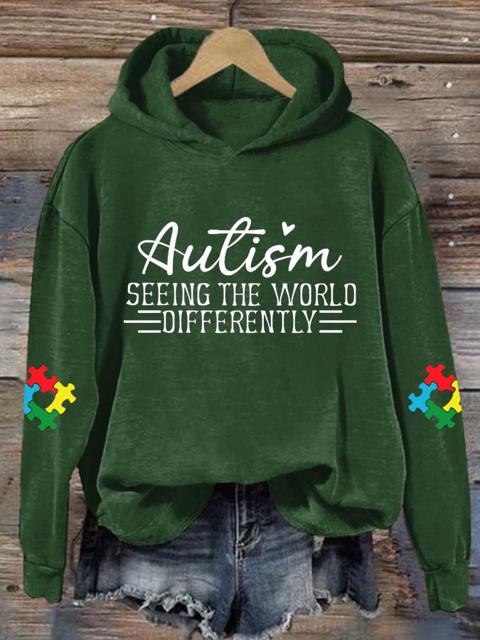 Women's Seeing The World Differently Print Hoodie