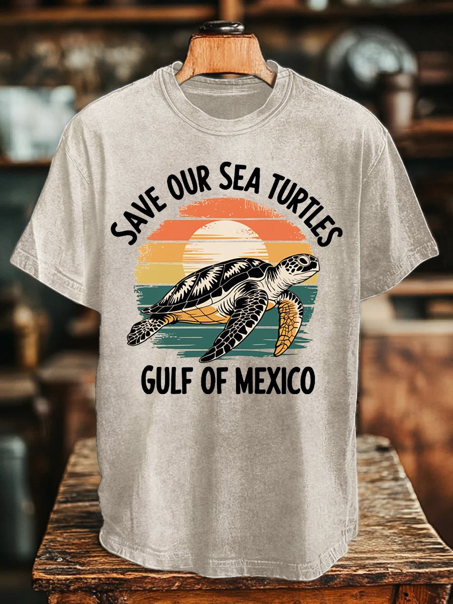 Men's Gulf Of Mexico Printed Round Neck T-Shirt