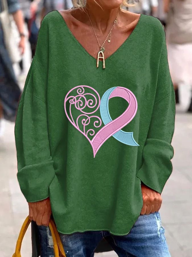 Women's Breast Cancer Awareness Printed T-Shirt