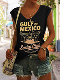Women's Gulf Of Mexico Print Casual Vest
