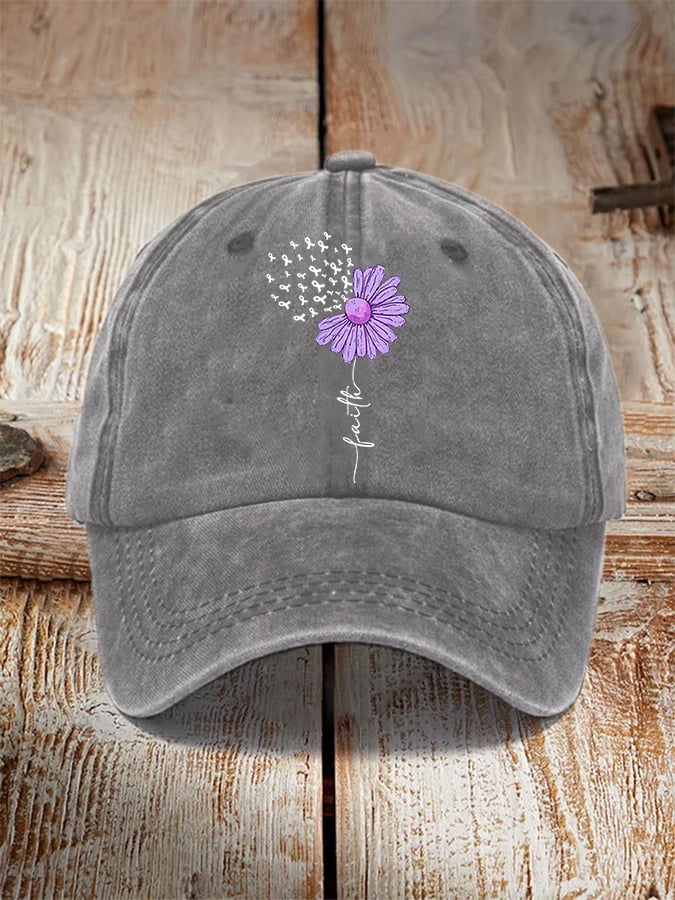 Purple Ribbon Alzheimer's Awareness Fighter Supporter Hat