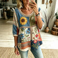 Women's Bohemian Floral Print Casual T-shirt