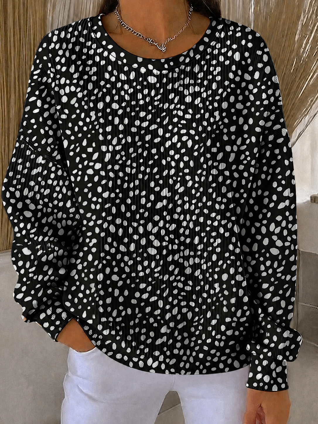 Women'S Breast Cancer Promotional Print Casual Waffle Sweatshirt
