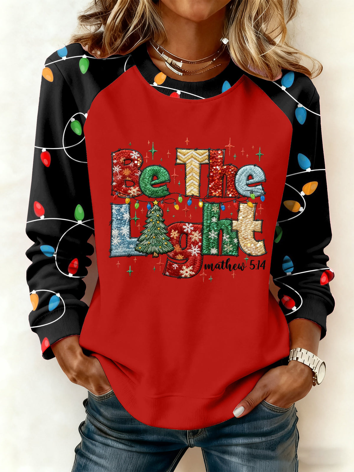 Women's Casual Autumn And Winter Look To Color-Blocked Sweatshirts