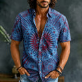 Men's Hippie Art Abstract Pattern All Over Print Short Sleeves Shirt