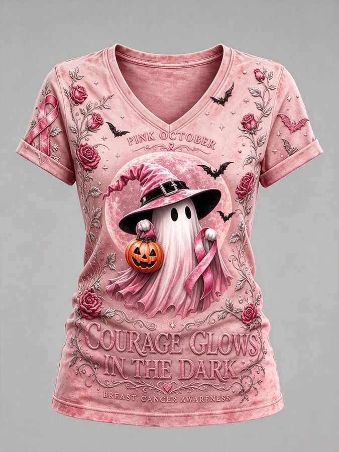 Women's Breast Cancer Halloween  Print Hoodie