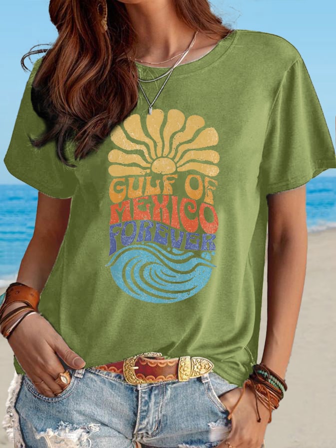 Women's Casual Vacation Mexico Printed T-shirt