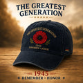 🎁 The Greatest Generation 1945 Memorial Poppy Cap – Remember & Honor