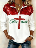 Women's Merry Christmas Print Casual Sweatshirt