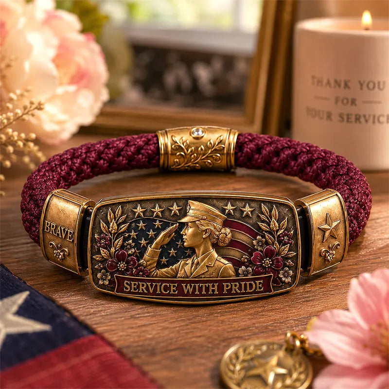 Service With Pride Women Veteran Bracelet