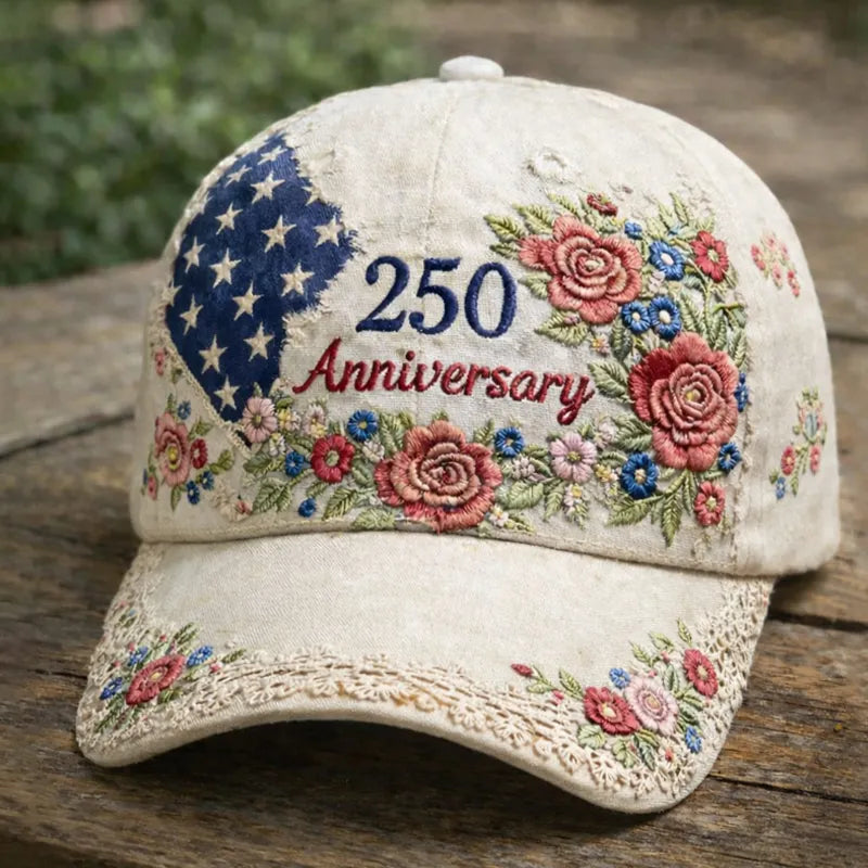 US 250th Anniversary Retro Floral Print Hat