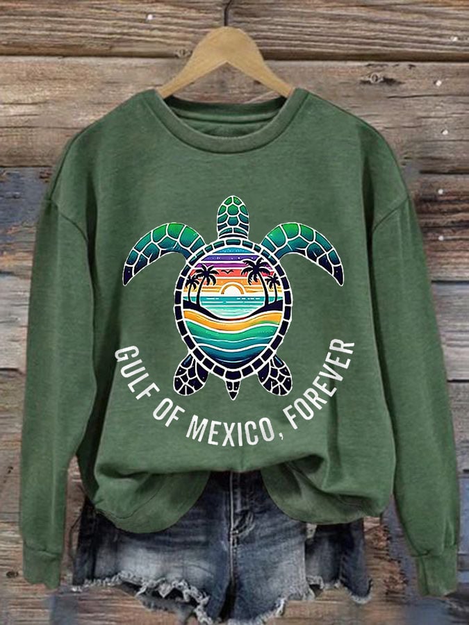 Women's Gulf Of Mexico, Forever Sea Turtle Sweatshirt
