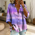 Women's Vintage Tribal Purple Floral Print Button Shirt