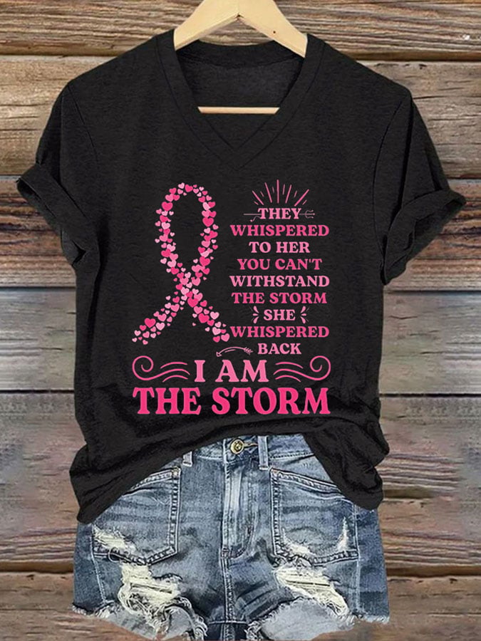 Women'S Breast Cancer Printed T-Shirt