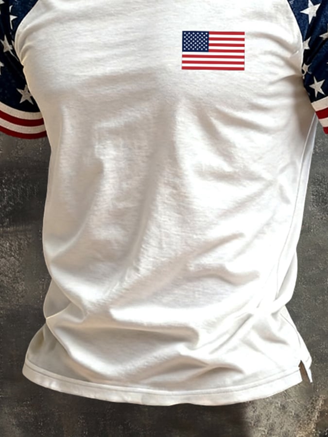 Men's Retro Color-Block Patriot Short-Sleeve T-Shirt